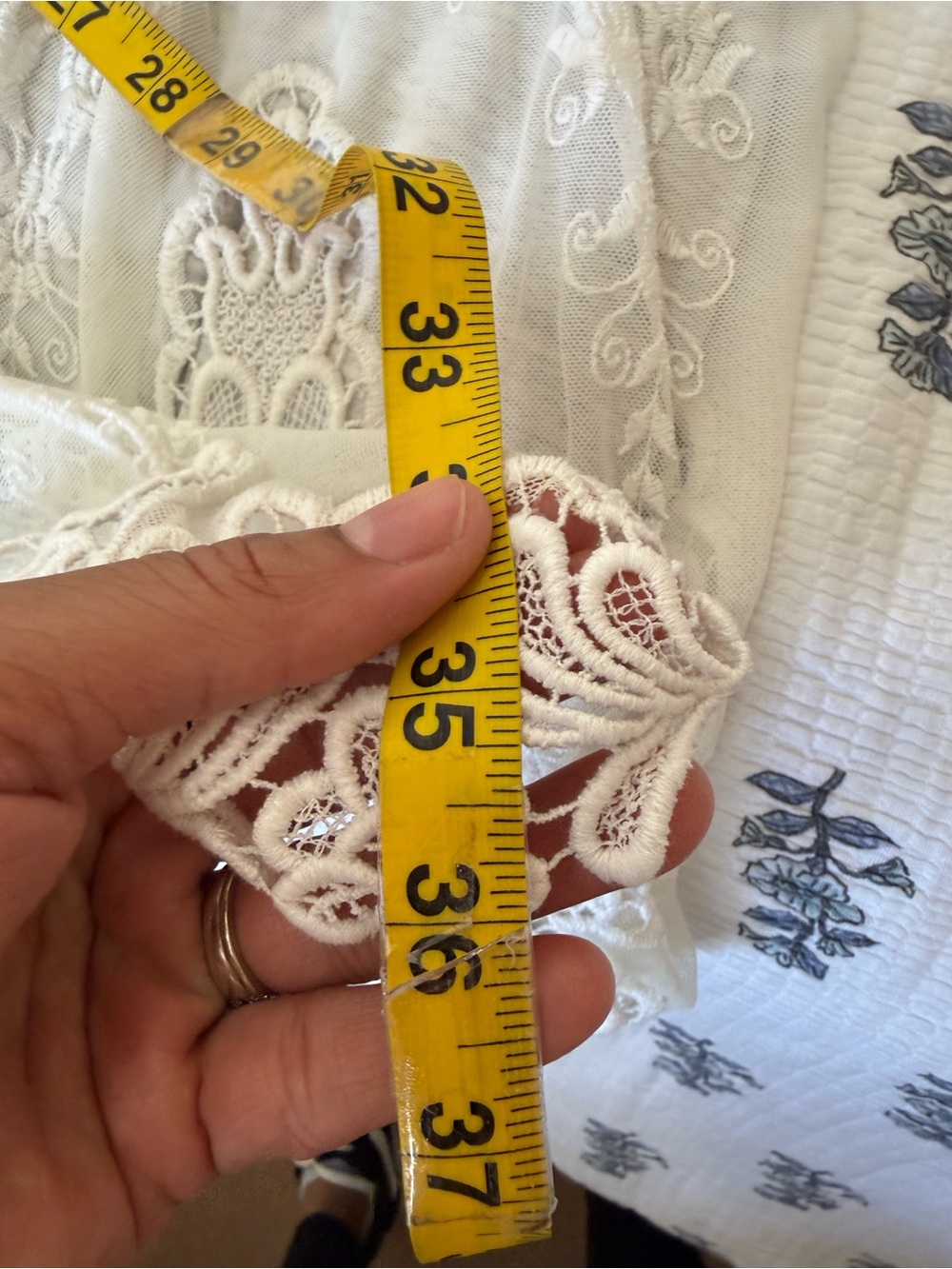 Sundance Embroidered Eyelet Lace Maxi Skirt Cream XL Lined Coquette Boho Prairie - Picture 7 of 11